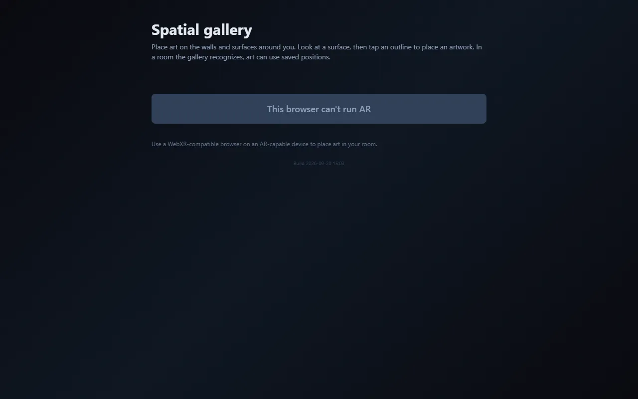 Screenshot of Spatial Gallery