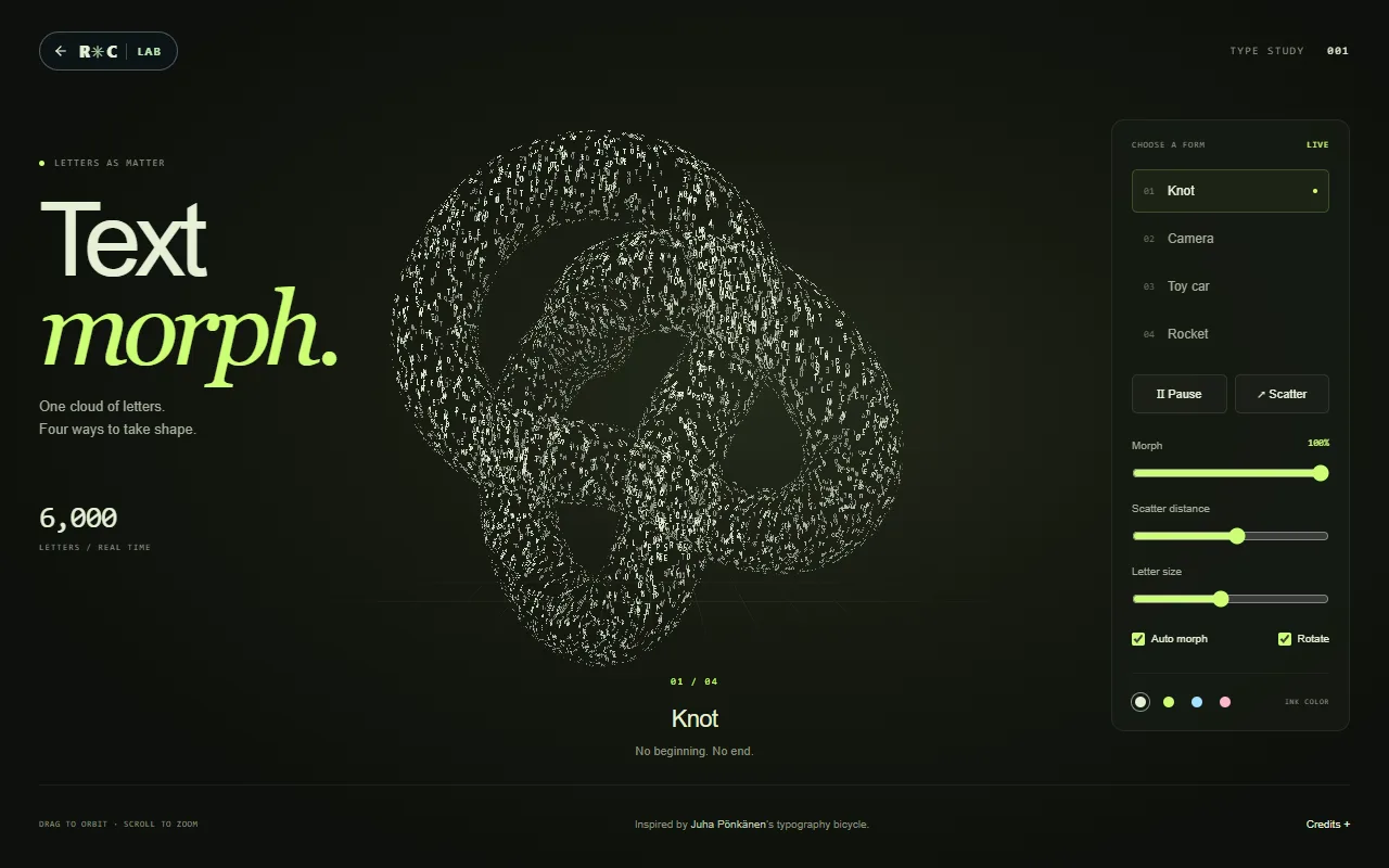 Screenshot of Text Morph